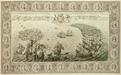 Armada (Gravur von einem Wandteppich), 1739